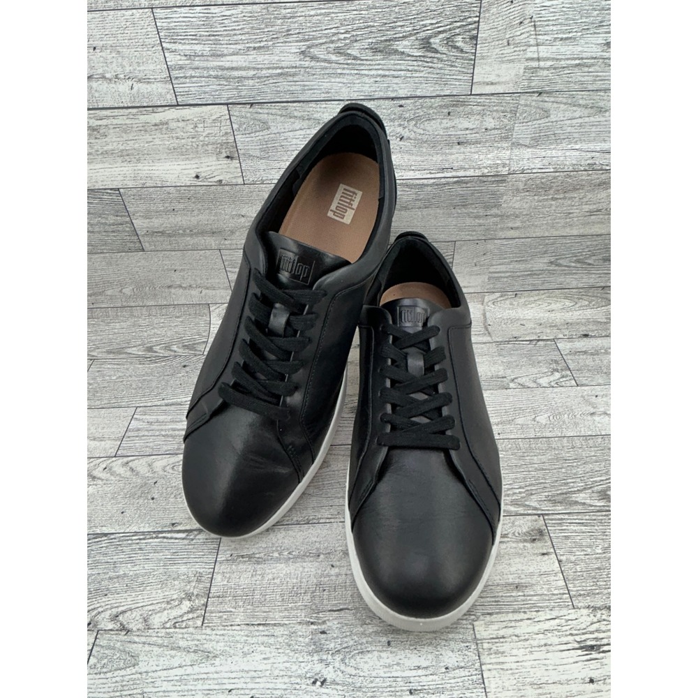 Fitflop Black Leather Lace Up Sneakers Shoes Womens US 8 EU 39 Style X22